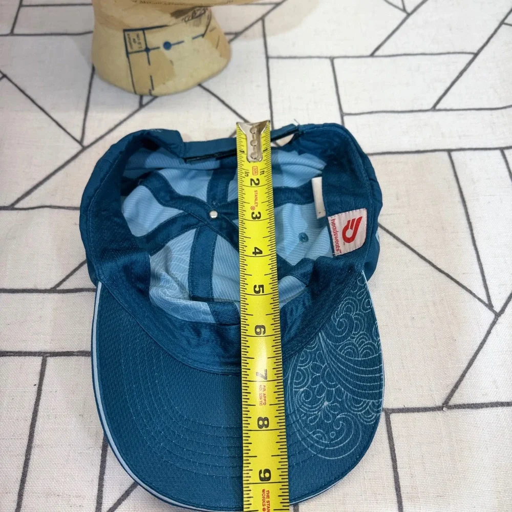 Headsweats Performance Running Hat OS Teal Blue Floral Paisley Adjustable Cap